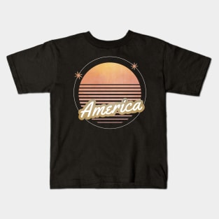 america ll 80s moon Kids T-Shirt